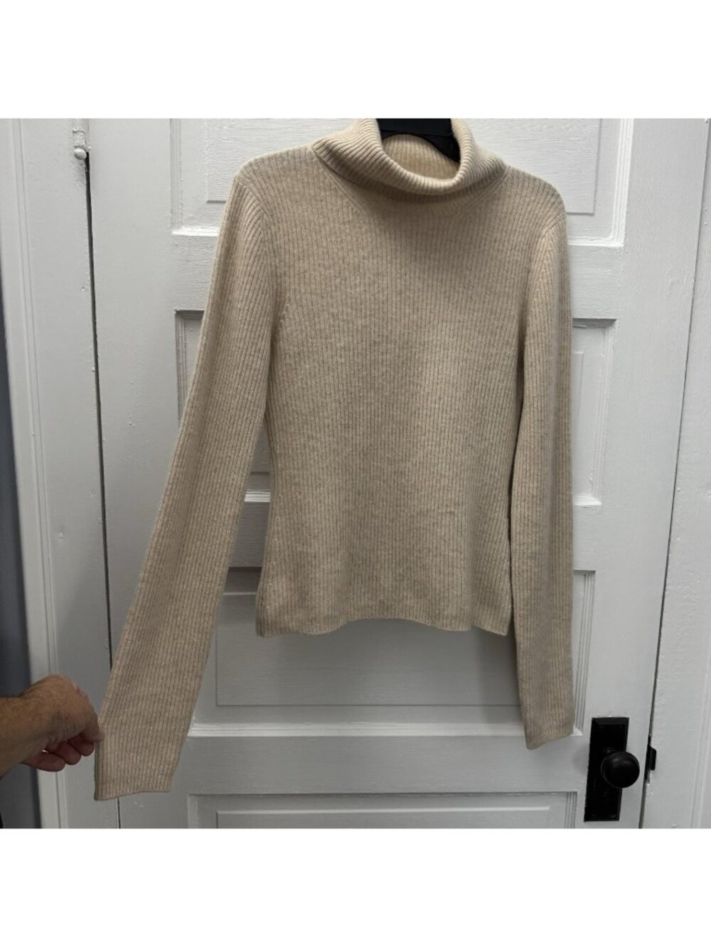 NAADAM 100% Cashmere Ribbed Turtleneck Sweater Beige Women’s Medium